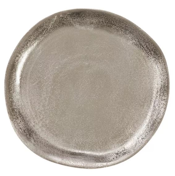 Organic Shape Silver Metal Charger